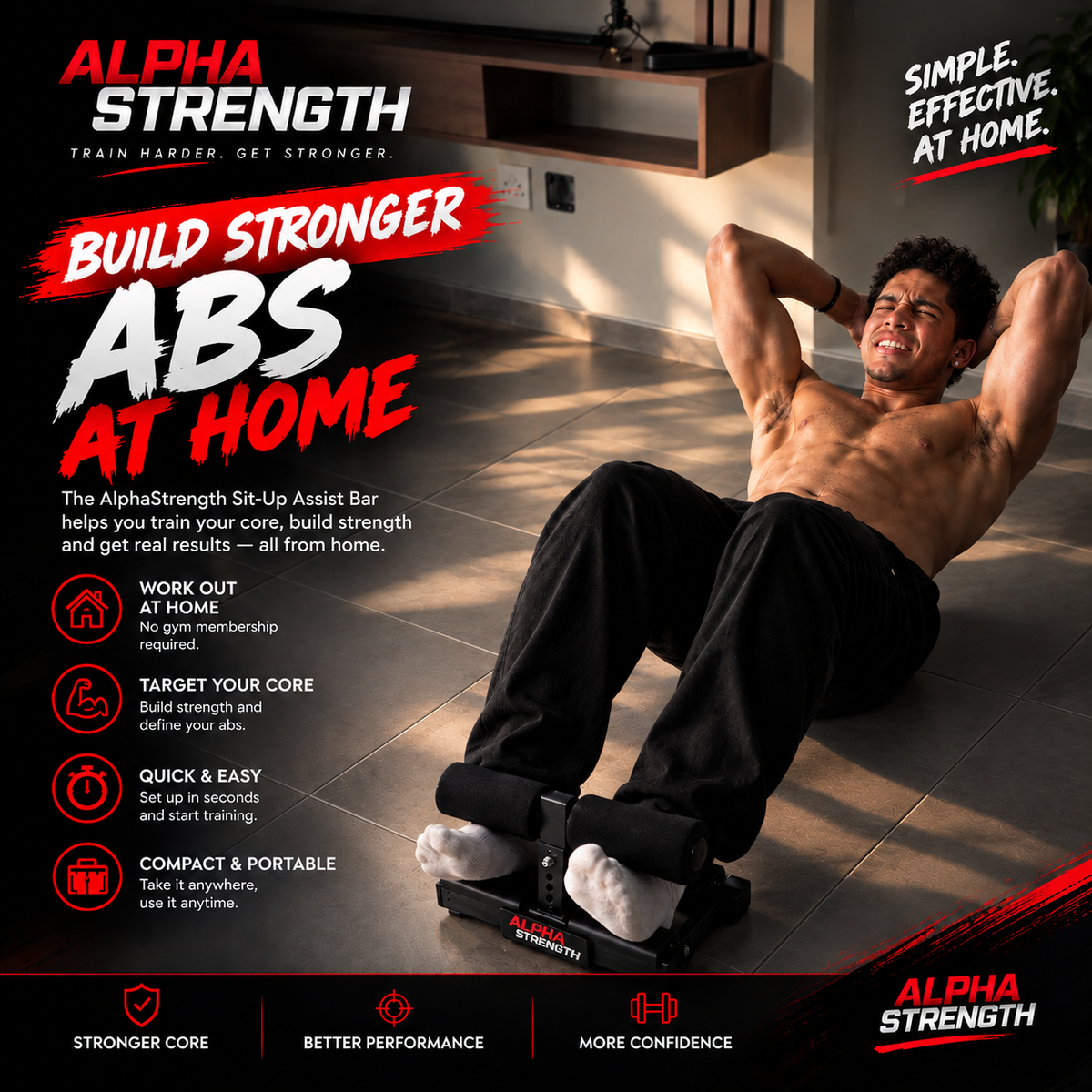 Alpha Core Sit-Up Assist Bar.